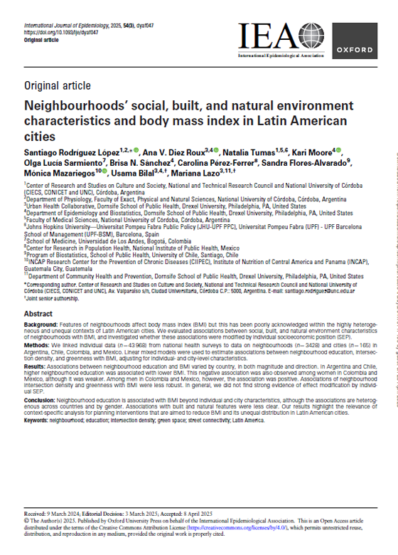 Neighbourhoods’ social, built, and natural environment